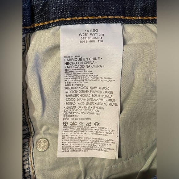 Levi’s 511 Slim Cutoff Jean Shorts Girls 16 Medium Distressed - Picture 7 of 10